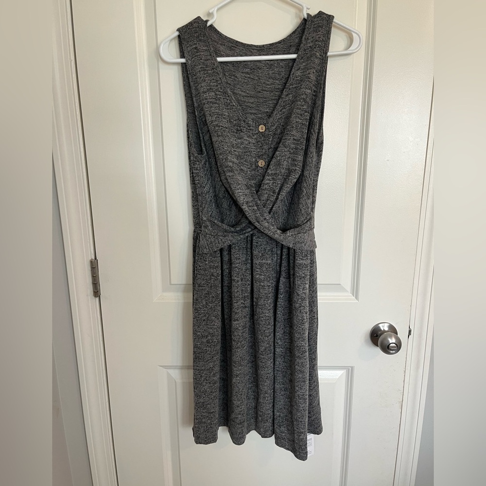 Cupshe Gray V-Neck Wrap Midi Dress